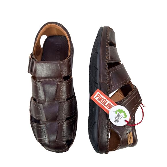 Pikolinos Tarifa Sandal Mens 8 EU 41 Dark Brown Olmo Leather Fisherman Style